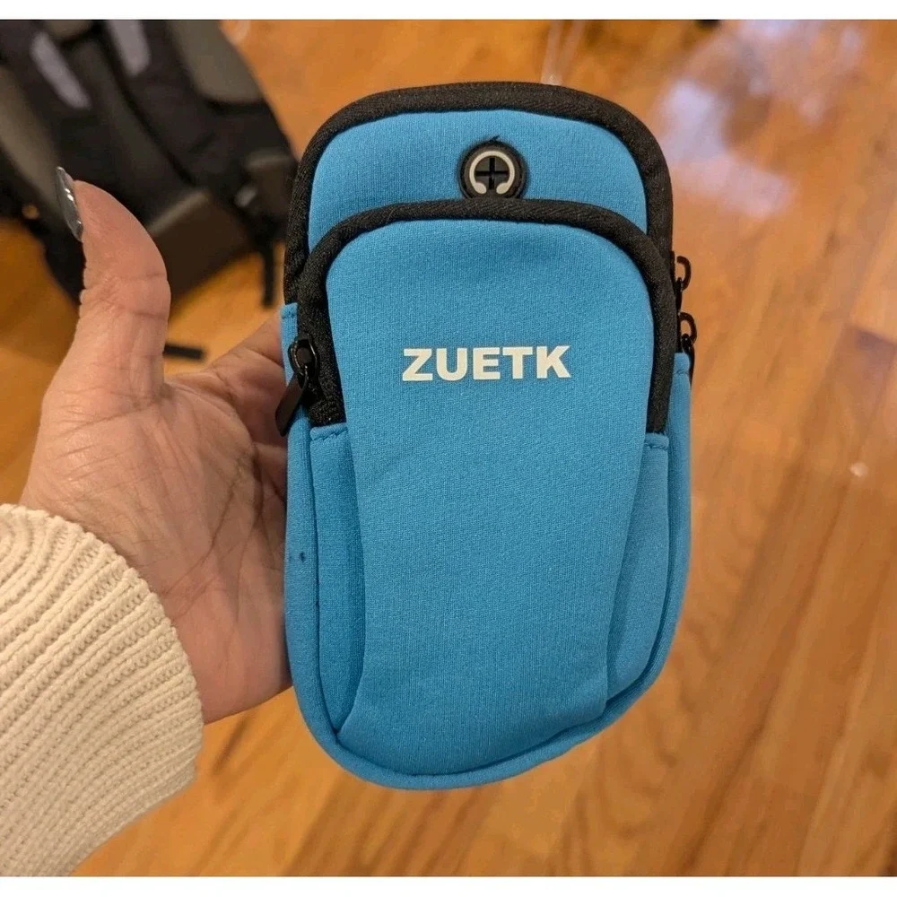 Gorpcore Running Phone Holder Armband ZUETK Fitness Workout Pouch Blue
